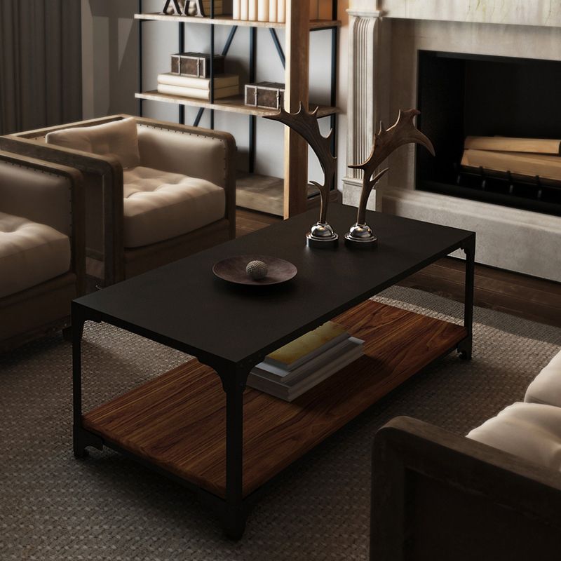 Contemporary Coffee Cocktail Table Solid Wood 4 Legs Coffee Table Clearhalo 'Coffee & Accent Tables' 'Coffee Tables' 'coffee_tables' 'furn' 'furn_coffee_tables' 'Furniture' 'Living Room Furniture' 1200x1200_25406cf1-111b-465f-b880-56019290d4a3