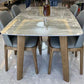 Gray Mid-Century Dining Table Stone Top Table with Wooden Base Clearhalo 'Dining Tables & Seating' 'Dining Tables' 'dining_table' 'furn' 'furn_dining_table' 'Furniture' 'Kitchen & Dining Furniture' 1200x1200_25415d55-839b-472d-aa15-e6058c340a9c