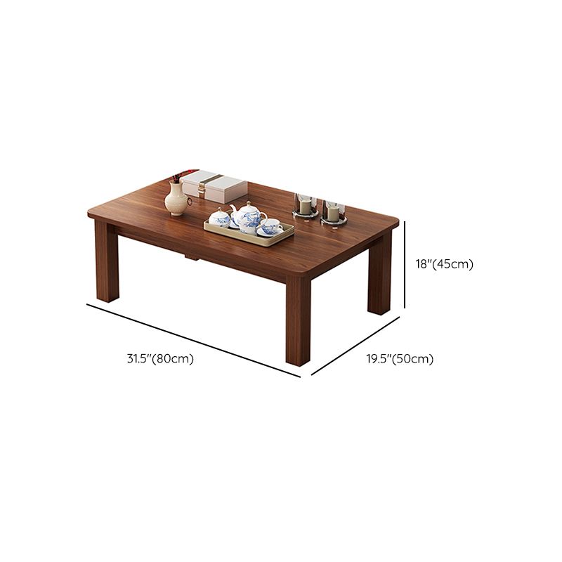 4 Legs Wood Cocktail Table No Distressing Coffee Table with Storage Shelf Clearhalo 'Coffee & Accent Tables' 'Coffee Tables' 'coffee_tables' 'furn' 'furn_coffee_tables' 'Furniture' 'Living Room Furniture' 1200x1200_2542f633-cf2f-49b2-9c35-ce3759740ca4