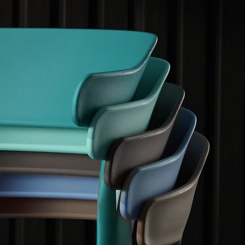 Silla de comedor de plástico moderna silla lateral de comedor abierta para la cocina