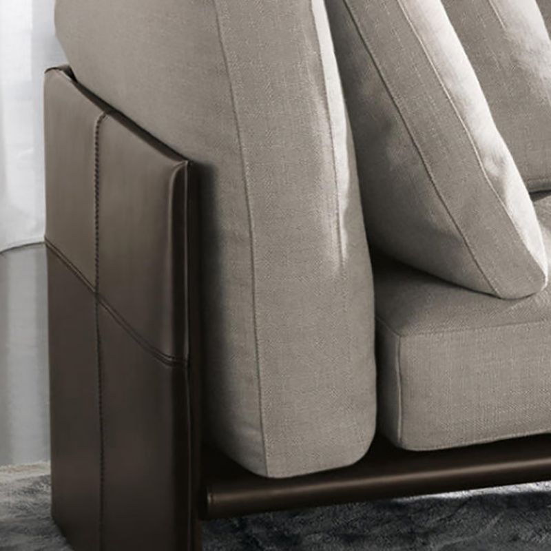 Modern Cushioned Chaise Lounge Leather Recessed Arms Chaise with Pillow Clearhalo 'Chairs & Seating' 'Chaise Lounge' 'chaise_lounge' 'furn' 'furn_chaise_lounge' 'Furniture' 'Living Room Furniture' 1200x1200_25432416-e0ef-4a05-b864-6781088907a9