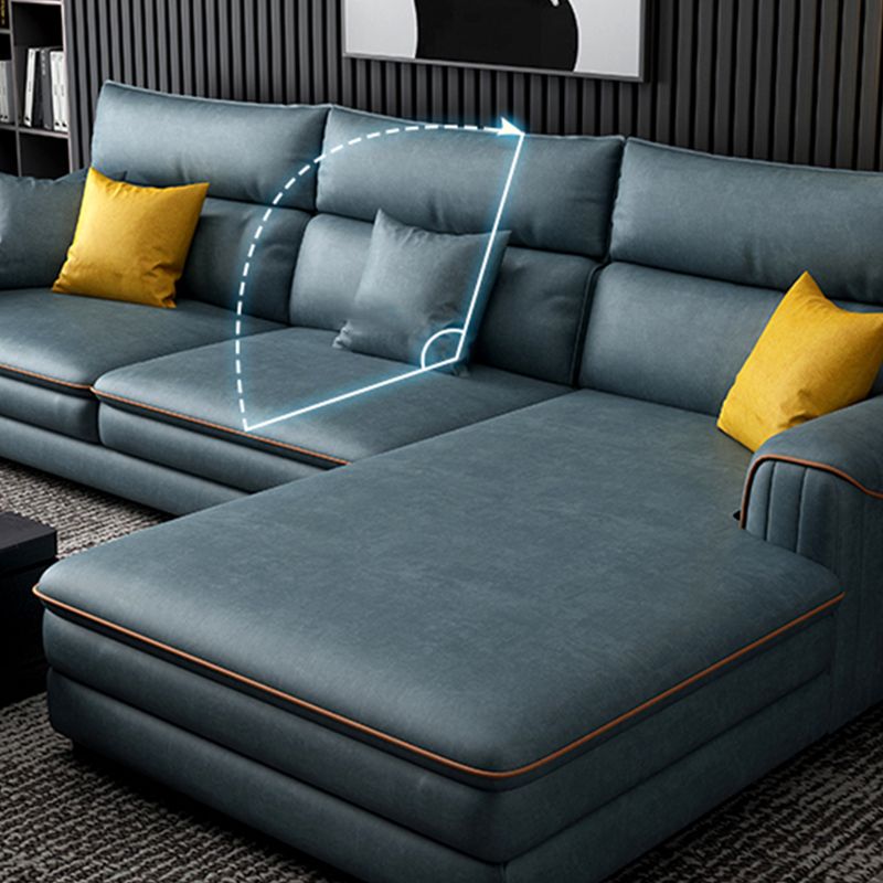 35.43"H Modern Cushion Back Sectional Faux Leather Square Arm Sofa and Chaise Clearhalo 'furn' 'furn_sectionals' 'Furniture' 'furniture_sectionals' 'Living Room Furniture' 'Sectionals' 1200x1200_2543b2ce-d14d-4d55-8ae4-ea9c43cba867