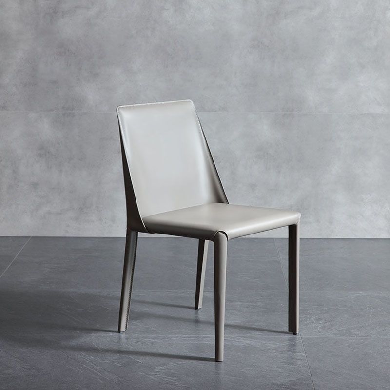 Minimalist Leather Dining Side Chairs Solid Back Armless Dining Chairs for Kitchen Clearhalo ' kitchen&dining_furn' 'Dining Chairs' 'Dining Tables & Seating' 'dining_chair' 'furn' 'furn_dining_chair' 'Furniture' 'furniture_dining_chair' 'Kitchen & Dining Furniture' 'kitchen' 1200x1200_2544d576-b476-4816-a045-b468e928db5e