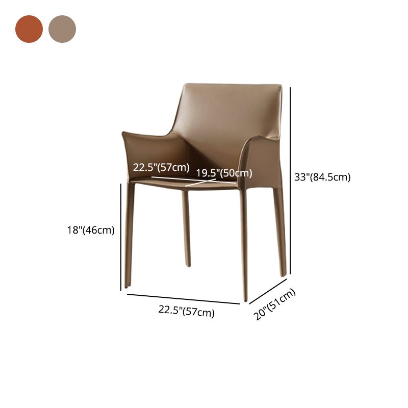 Modern Metal Dining Arm Chair Leather Dining Side Chair for Restaurant Use Clearhalo ' kitchen&dining_furn' 'Dining Chairs' 'Dining Tables & Seating' 'dining_chair' 'furn' 'furn_dining_chair' 'Furniture' 'furniture_dining_chair' 'Kitchen & Dining Furniture' 'kitchen' 1200x1200_2545aacf-c19e-4b16-af9f-89fa93a60e99