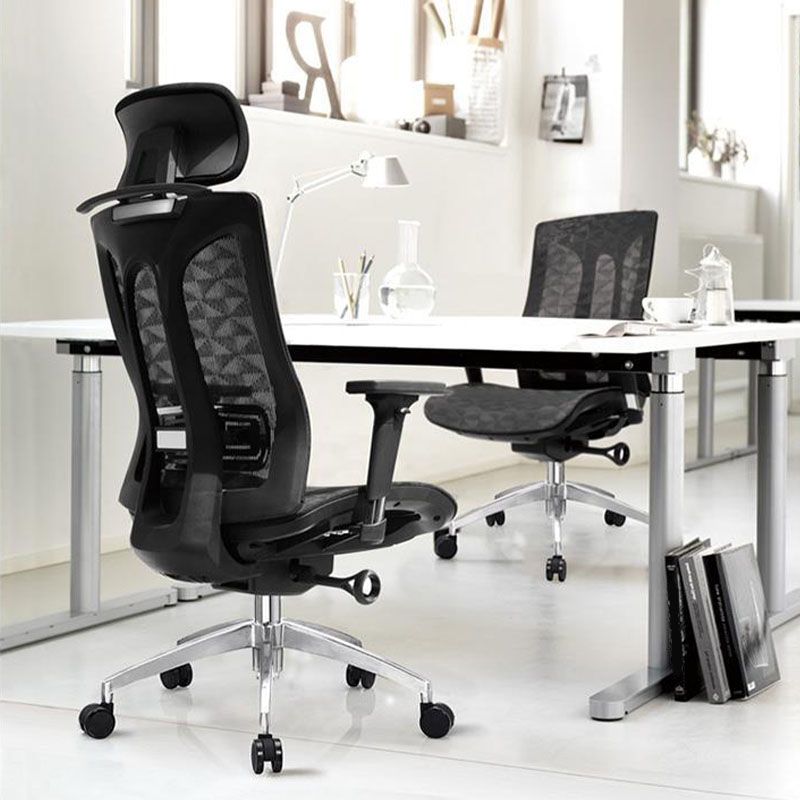 Chaise de back-office haute chaise de bureau réglable avec appuie-tête et roues