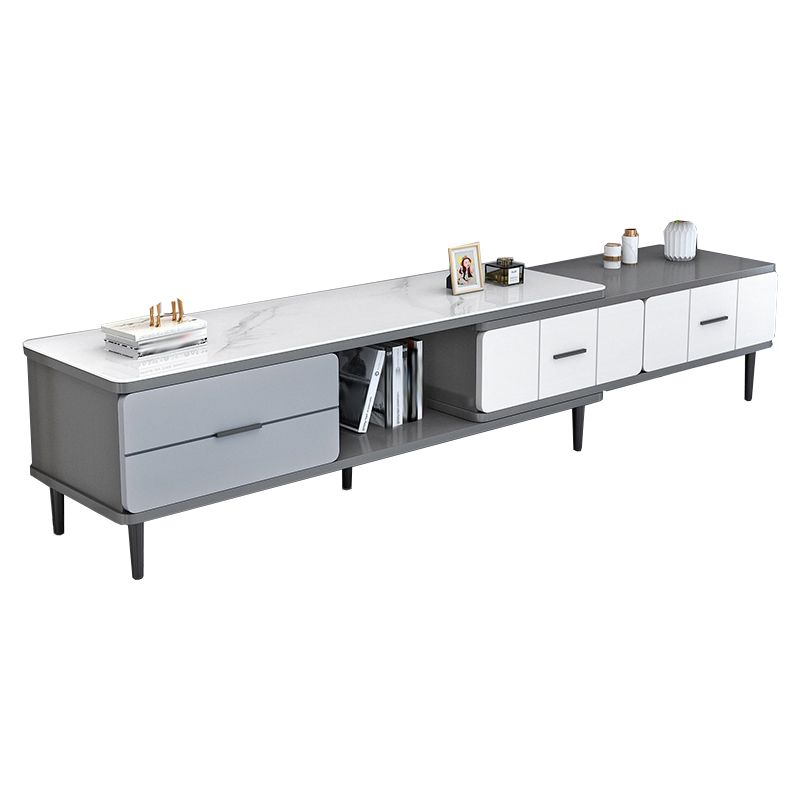 Glass TV Stand Console Contemporary Media Console with Drawers Clearhalo 'furn' 'furn_tv_stands_entertainment_centers' 'Furniture' 'Living Room Furniture' 'TV Stands & Entertainment Centers' 'TV Stands & Media Storage Furniture' 'tv_stands_entertainment_centers' 1200x1200_2547967a-9b08-4959-8ec2-b2e42850baba