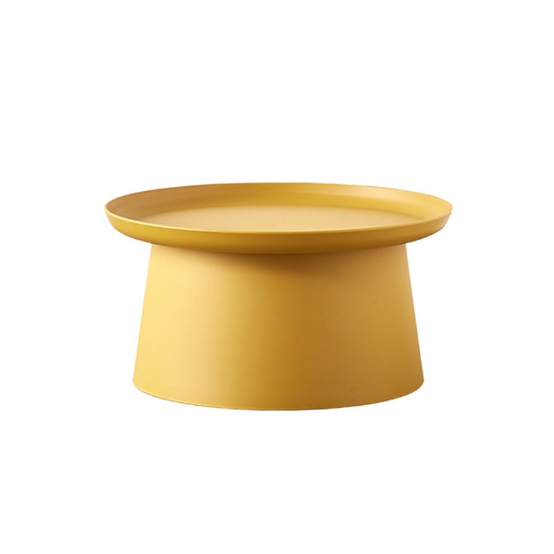 Round Pedestal 1 Coffee Table in Macaroon,  Modern Plastic Table