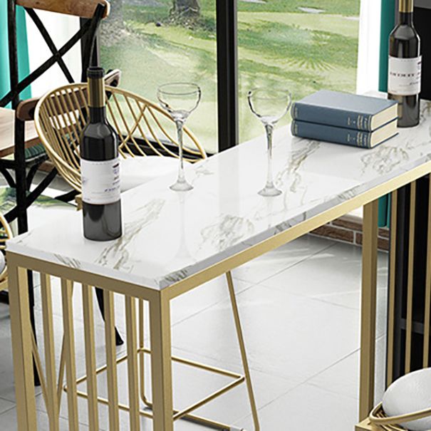 Stone Top Bar Counter Contemporary Rectangle Bar Counter with Sled Base Clearhalo 'Bar Furniture' 'Bar Tables' 'bar_tables' 'furn' 'furn_bar_tables' 'Furniture' 'furniture_bar_tables' 'Kitchen & Dining Furniture' 1200x1200_2548c187-0a9d-46da-8892-14322465ddb7