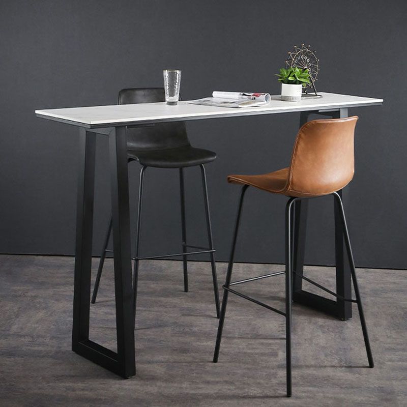 Industrial White Top Counter Table 42-inch Height Table for Living Room Clearhalo 'Bar Furniture' 'Bar Tables' 'bar_tables' 'furn' 'furn_bar_tables' 'Furniture' 'furniture_bar_tables' 'Kitchen & Dining Furniture' 'kitchen&dining_furn' 'kitchen' 1200x1200_254916cf-9556-4712-8451-65b85a57bca3