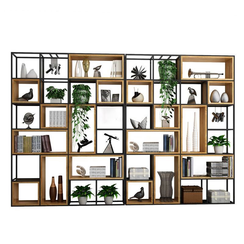 Natural Standard Bookcase Industrial Wooden Open Back Bookshelf Clearhalo 'Bookcases' 'furn' 'furn_bookcases' 'Furniture' 'Office Furniture' 1200x1200_254acee2-08df-48c1-9ff4-a73acba9e15b