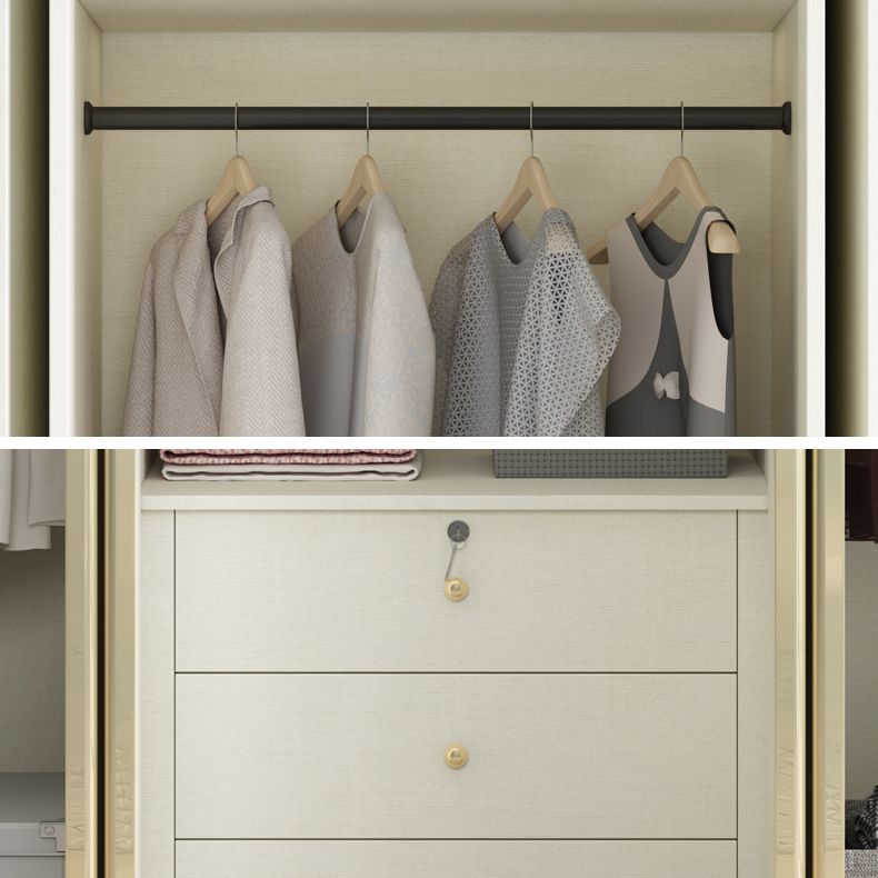 Armadio in legno ingegnerizzato Armata moderno guardaroba bianco per camera da letto