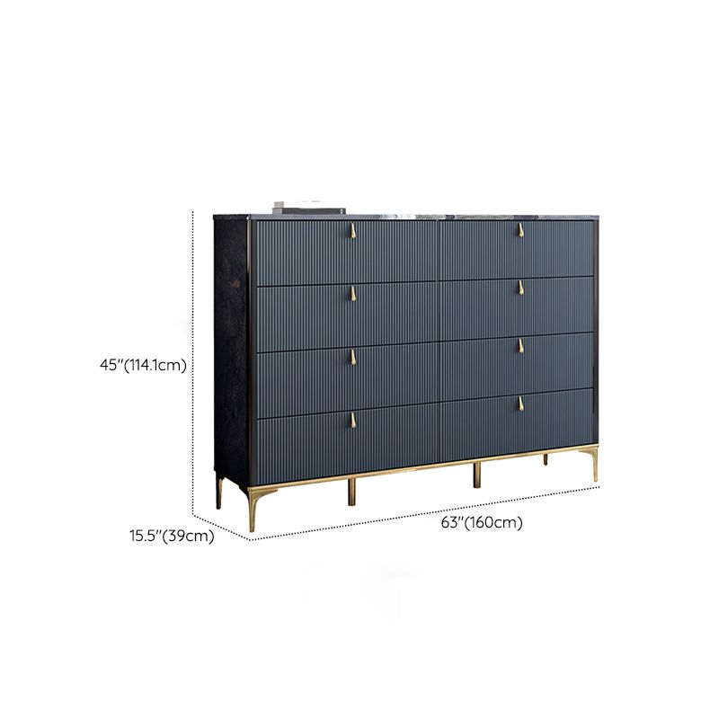 Commode en bois manufacturé avec coffre de rangement Classic Glam de 15,21 pouces