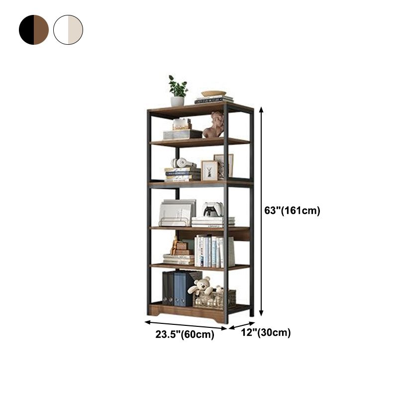 Industrial Open Etagere Bookshelf Steel Frame Manufactured Wood Shelf Bookshelf Clearhalo 'Bookcases' 'furn' 'furn_bookcases' 'Furniture' 'furniture_bookcases' 'kitchen' 'kitchen_bookcases' 'Living Room Furniture' 'Office Furniture' 1200x1200_25540acb-3608-43bd-bac7-e763f8895f5a