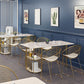 Rectangle White Dining Table Traditional Luxury Table with Gold Frame for Dining Room Clearhalo 'Dining Tables & Seating' 'Dining Tables' 'dining_table' 'furn' 'furn_dining_table' 'Furniture' 'furniture_dining_table' 'Kitchen & Dining Furniture' 'kitchen' 'kitchen_dining_table' 1200x1200_255443fe-648e-4b66-8f5e-06a86d5c1e5e