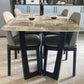 Industrial Sintered Stone Dining Table Rectangle Table with Wooden Base