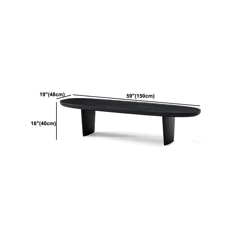 North European Oval Coffee Table Wood Cocktail Table in Black Clearhalo 'Coffee & Accent Tables' 'Coffee Tables' 'coffee_tables' 'furn' 'furn_coffee_tables' 'Furniture' 'Living Room Furniture' 1200x1200_255594ac-6c76-4194-97dd-7d3624666cbf