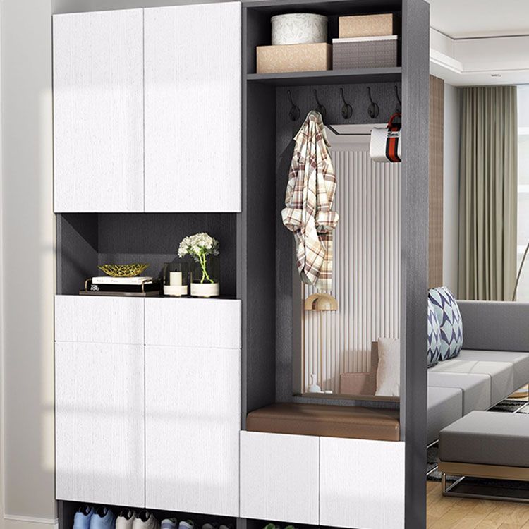 2- Drawer Wooden Contemporary Accent Cabinet with Doors and Shelves