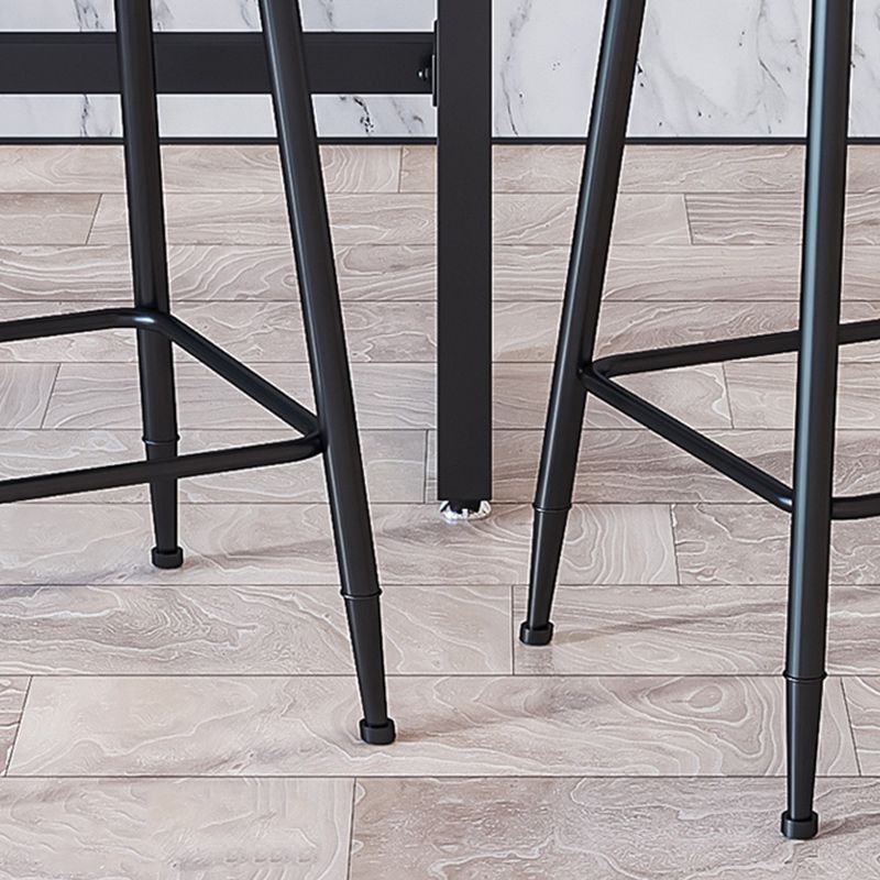 Modern Armless Backrest Counter Stool Iron Dining Room Bar Stool with Cushion Clearhalo 'Bar Furniture' 'Bar Stools' 'bar_stools' 'furn' 'furn_bar_stools' 'Furniture' 'Kitchen & Dining Furniture' 1200x1200_2555f0f6-663f-400d-8751-3f0217d43cef