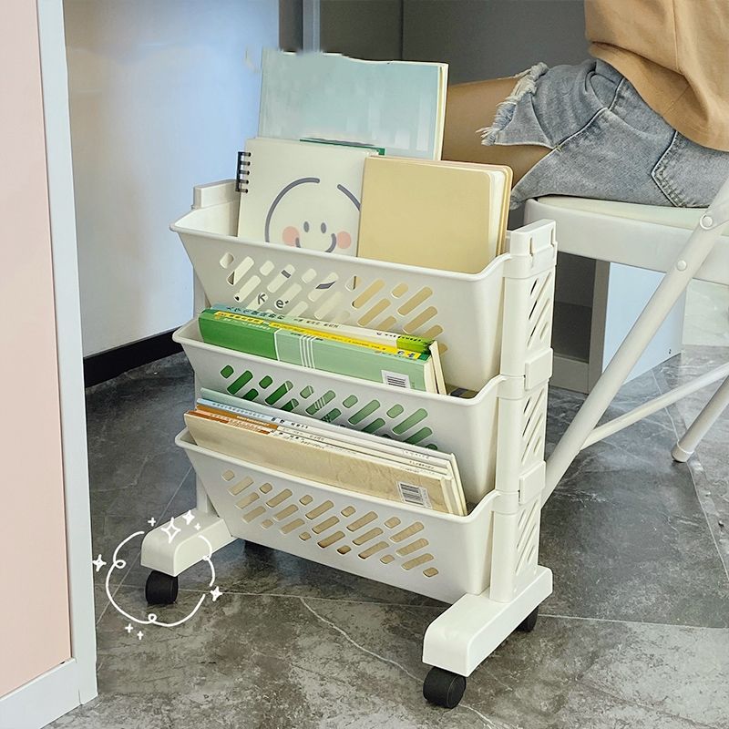 Modern & Contemporary Shelf Bookcase  Plastic/Acrylic Bookshelf with Caster