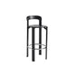Round Low Back Dining Stools Plastic Barstools with Footrest