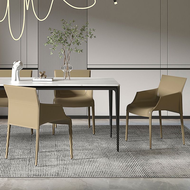 Modern Indoor-Outdoor Metal Chair Dining Room Solid Back Chair with Arm Clearhalo ' kitchen&dining_furn' 'Dining Chairs' 'Dining Tables & Seating' 'dining_chair' 'furn' 'furn_dining_chair' 'Furniture' 'furniture_dining_chair' 'Kitchen & Dining Furniture' 'kitchen' 1200x1200_2559901b-37e8-4703-a7f9-610b65e98a43