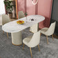 Oval Double Pedestal Luxury Dining Table Sintered Stone White Fixed Table for Restaurant Clearhalo ' dining_table' 'Dining Tables & Seating' 'Dining Tables' 'furn' 'furn_dining_table' 'Furniture' 'furniture_dining_table' 'Kitchen & Dining Furniture' 'kitchen&dining_furn' 'kitchen' 'kitchen_dining_table' 1200x1200_255a50b3-a3b3-4439-bcd4-6cb0e016f0c1