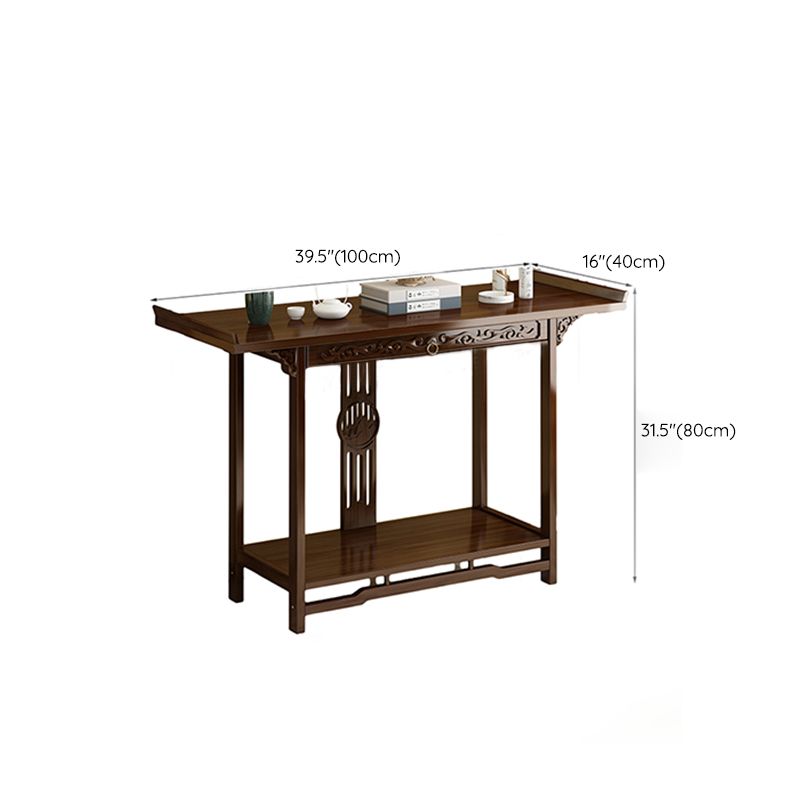 Mid-Century Modern Console Table Storage Solid Wood Console Sofa Table