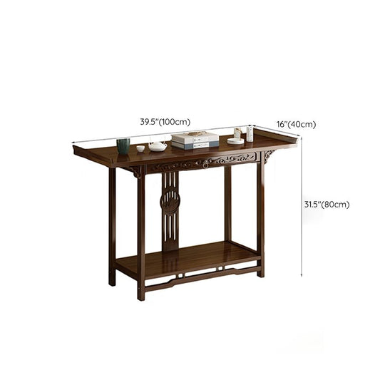 Mid-Century Modern Console Table Storage Solid Wood Console Sofa Table