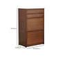 Mid Century Modern Brown Accent Cabinet with Doors in Solid Wood Rectangle Cabinet
