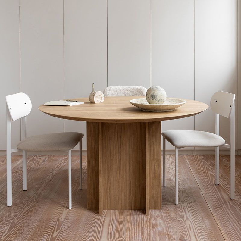 Modern Wood Pedestal Base Table Natural Round Dining Room Kitchen Table Clearhalo 'Dining Tables & Seating' 'Dining Tables' 'dining_table' 'furn' 'furn_dining_table' 'Furniture' 'Kitchen & Dining Furniture' 1200x1200_255c0806-f397-4834-836b-714ea8e47dbc