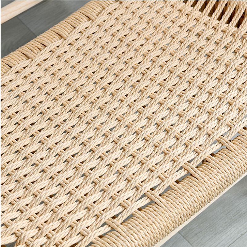 Nordic Arms Included Wood Square Arms Woven Back Lounge Accent Chair