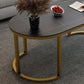 Table de cocktail ovale en pierre Glam Table de cocktail basse simple standard