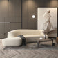 Sloped Arm Sofa Wool Modern Style Curved Sofa for Living Room