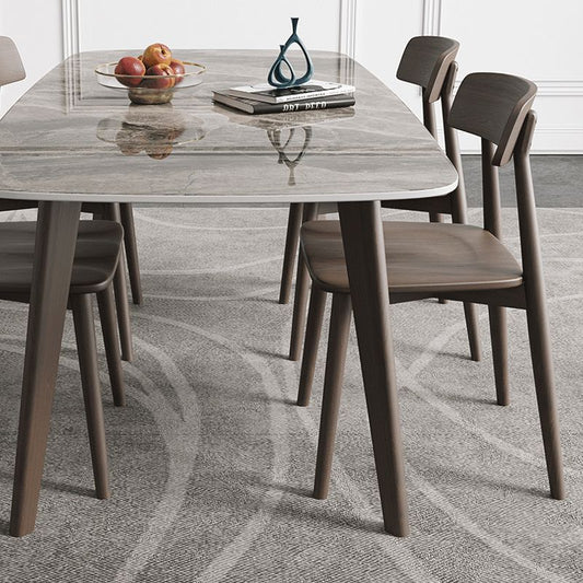 Mid-Century Modern Dining Table Rectangle Dining Table with 4 Legs