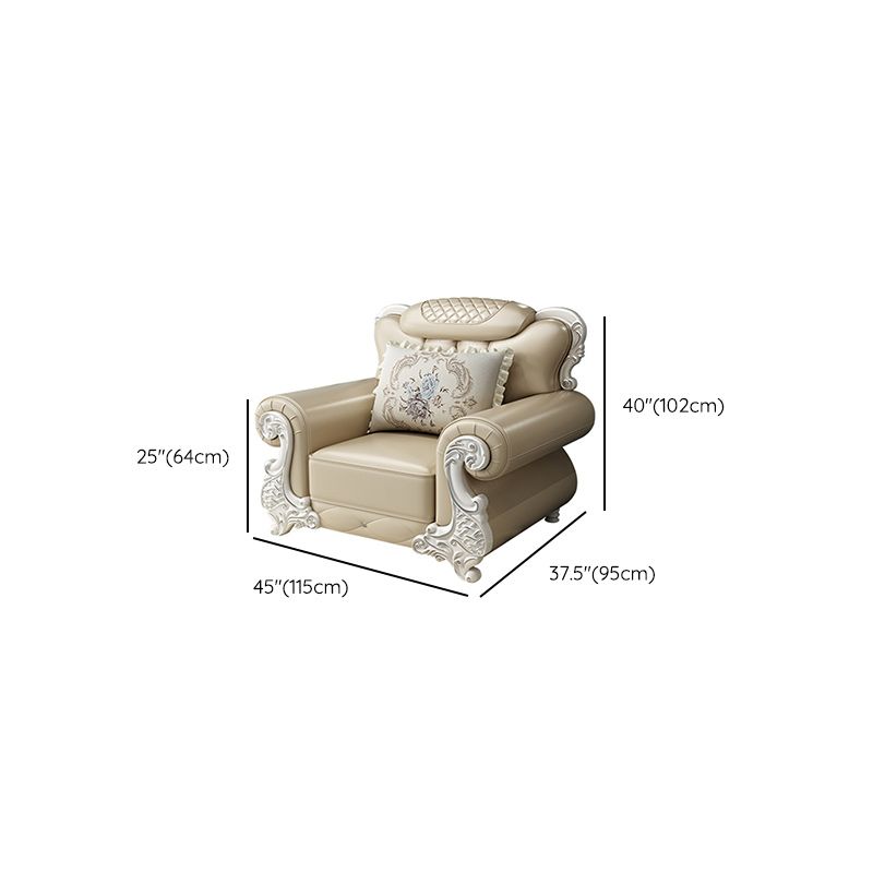 Tufted Scroll Arm Chesterfield Sofa and Chaise Genuine Leather Sofa with Pillows Clearhalo 'furn' 'furn_sectionals' 'Furniture' 'Living Room Furniture' 'Sectionals' 1200x1200_2561240b-5e3d-4f33-bcf6-04be2fdaafc0