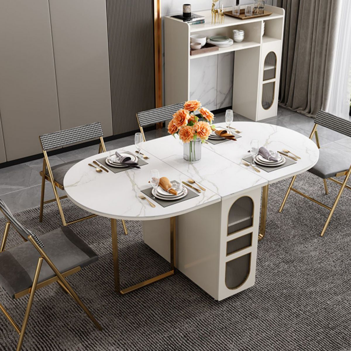 59''L Minimalist Folding Kitchen Dining Table Oval Dining Table with Pedestal Base Clearhalo ' dining_table' 'Dining Tables & Seating' 'Dining Tables' 'furn' 'furn_dining_table' 'Furniture' 'furniture_dining_table' 'Kitchen & Dining Furniture' 'kitchen&dining_furn' 'kitchen' 'kitchen_dining_table' 1200x1200_256189c5-1da6-4933-9649-d280d9b2afb0