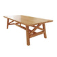 Wooden Trestle Base Dining Table Mid-Century Rectangle Kitchen Desk