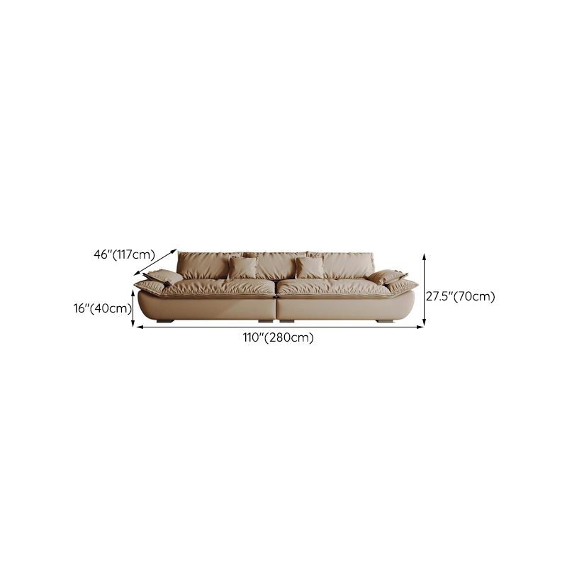 Contemporary Faux Leather Pillow Top Arm Pillows Living Room Seating Clearhalo 'furn' 'furn_sofas' 'Furniture' 'Living Room Furniture' 'Sofa' 'sofas' 1200x1200_25636ffb-3e56-4d70-84d8-8bed0a796f3d