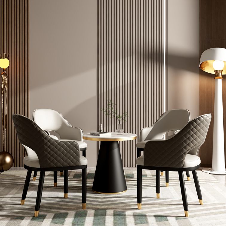 Modern Style Arm Chair Leather Open Back Indoor Dining Chair Clearhalo 'Dining Chairs' 'Dining Tables & Seating' 'dining_chair' 'furn' 'furn_dining_chair' 'Furniture' 'furniture_dining_chair' 'Kitchen & Dining Furniture' 1200x1200_2563c70b-6917-4c99-a2d5-6e2a3a3d0a9d