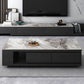 Pedestal Base Coffee Table with 3 Storage Drawers and Shelf in Grey Clearhalo 'Coffee & Accent Tables' 'Coffee Tables' 'coffee_tables' 'furn' 'furn_coffee_tables' 'Furniture' 'Living Room Furniture' 1200x1200_2563dc3c-f825-4062-84dc-2676537f6208