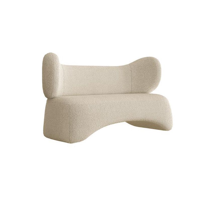 Sofá moderno de tela en color blanco, sofá estándar con brazo de esmoquin para sala de estar