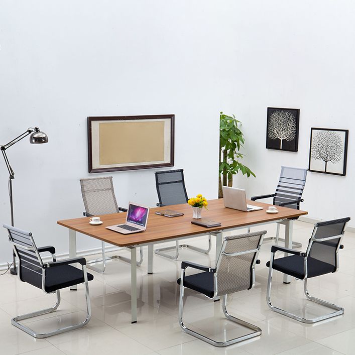 Sedia da ufficio in stile moderno, senza ruote, in rete, con braccioli fissi