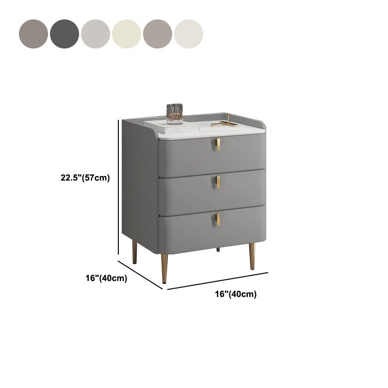 Modern Stone Top Bed Nightstand Solid Wood Faux Leather Drawer Storage Night Table Clearhalo 'Bedroom Furniture' 'furn' 'furn_night_stand' 'Furniture' 'night_stand' 'Nightstands' 1200x1200_256ad086-836d-4bbd-ab07-5f5a0f045958