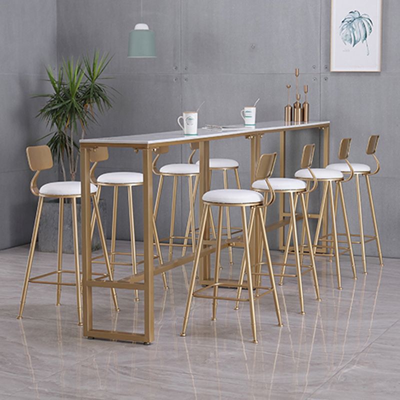 Glam Indoor 1/2/3/4/9 Pub Dining Set Pieces Rectangle White Marble Bistro Set Clearhalo 'Bar Furniture' 'furn' 'furn_home_bar_bar_sets' 'Furniture' 'Home Bars & Bar Sets' 'home_bar_bar_sets' 'Kitchen & Dining Furniture' 1200x1200_256b504a-2c0b-4ac9-b27f-74a5faa45f6b