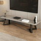 Console TV in pietra grigia Console multimediale aperta contemporanea