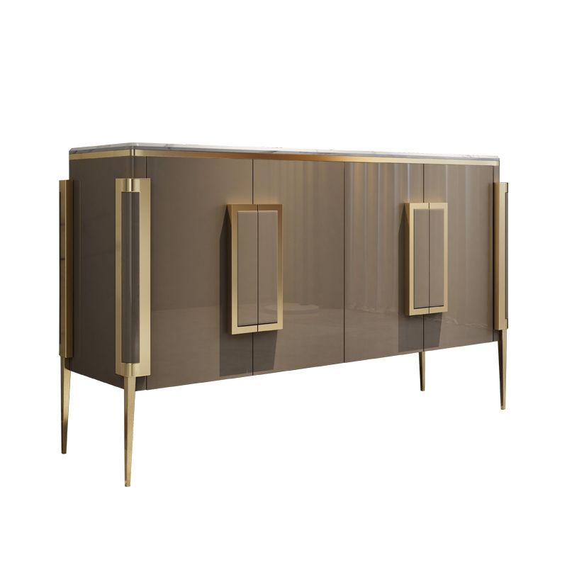 Scheda laterale di pietra a buffet contemporanea con mobili