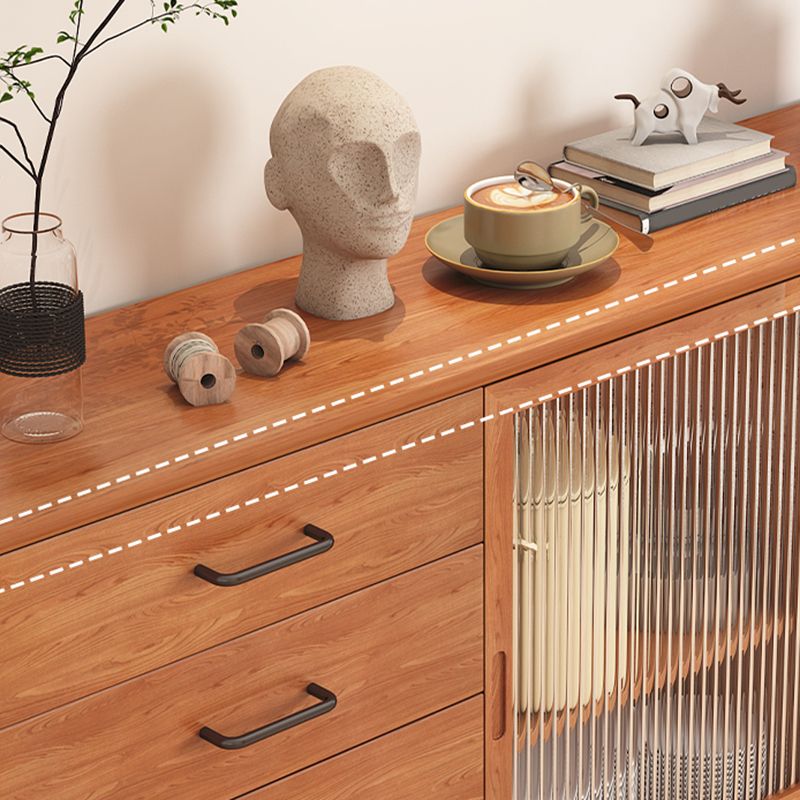 Mid-Century Modern Solid Wood Accent Cabinet with Glass Door Clearhalo 'Cabinets & Chests' 'cabinets_chests' 'furn' 'furn_cabinets_chests' 'Furniture' 'Living Room Furniture' 1200x1200_256db743-9fa7-4133-98af-2e7f0d8d0c14