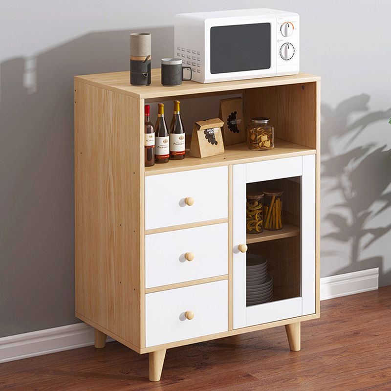 Porta di vetro Sideboard contemporanea ingegnerizzato in legno per la cucina