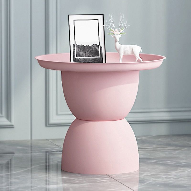 Iron Pedestal End Table Blue/ Pink Round Metal Tray Top Side End Table Clearhalo 'Coffee & Accent Tables' 'End & Side Tables' 'end_side_table' 'end_side_tables' 'furn' 'furn_end_side_tables' 'Furniture' 'furniture_end_side_table' 'Living Room Furniture' 1200x1200_256efce6-563b-4dd6-8091-39f1b3babd79