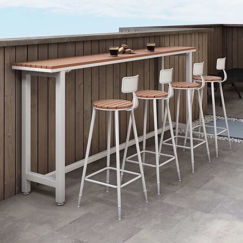 Ensemble de Table de Bar moderne, 1/2/5 pièces, Table de comptoir rectangulaire en bois avec tabourets pour balcon
